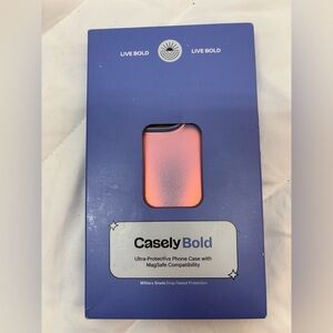 Casely Bold Orange pink Phone Case iPhone 16 pro with MagSafe notice imprection